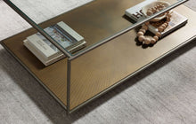 Aged Nickel Pc, Sunburst Etched Aged Brass, Tempered Glass