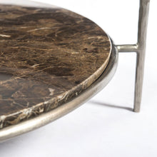 Aged Nickel, Dark Taupe Marble, Tempered Glass