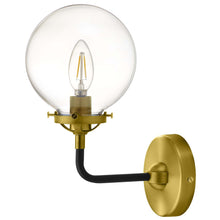 Reckon Amber Glass and Brass Wall Sconce Light