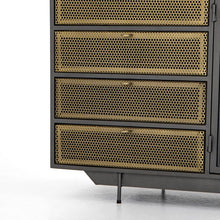 Perforated Brass Patina, Clear Glass, Gunmetal